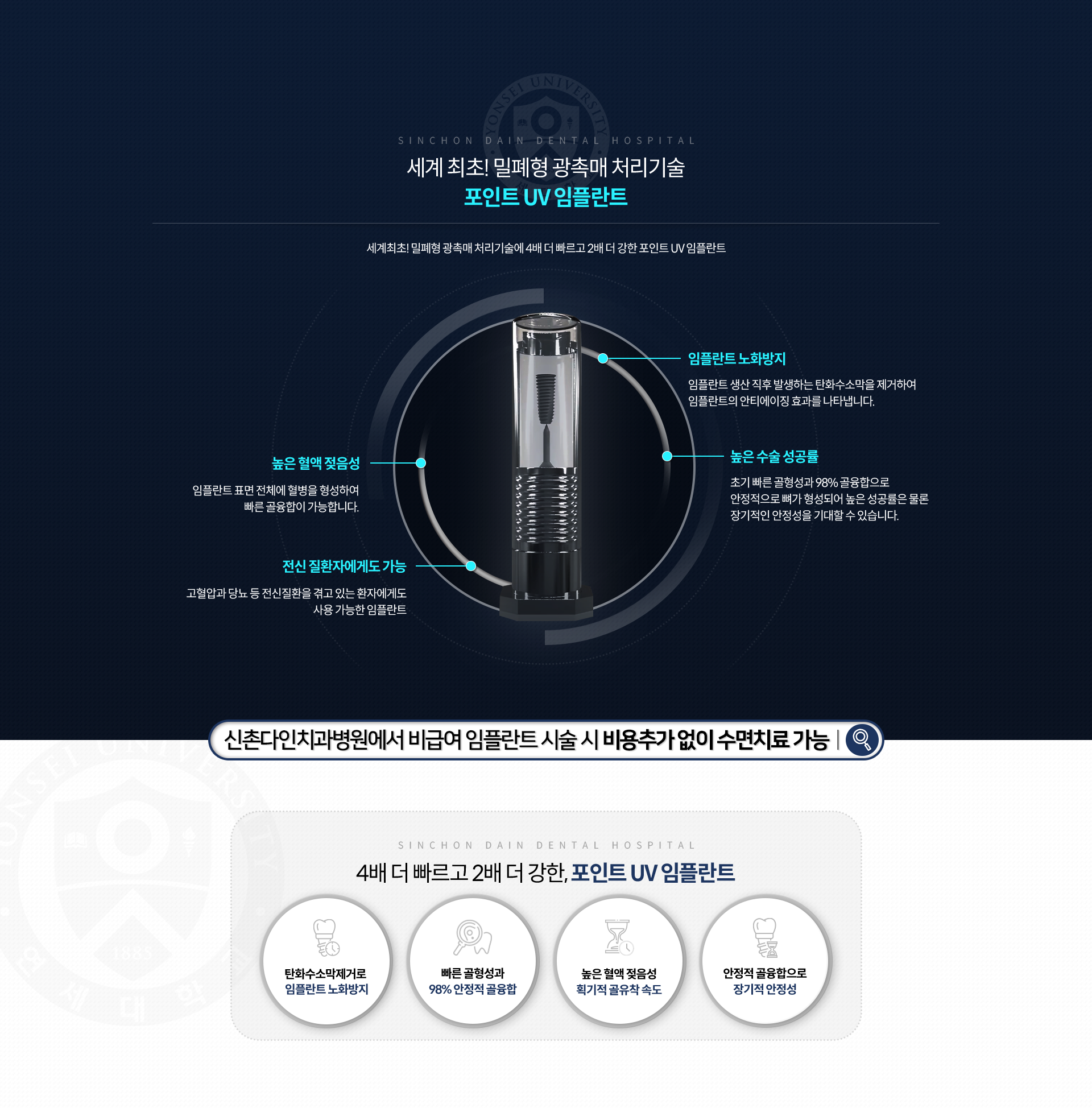 포인트-UV-임플란트-세계-최초-밀폐형-광촉매-처리기술에-4배-더-빠르고-2배-더-강한-임플란트-고혈압과-당뇨-등-전신질환을-겪고-있는-환자에게도-사용-가능합니다-비급여-임플란트-시술-시-비용추가-없이-수면치료-가능-탄화수소막제거로-임플란트-노화방지,-빠른-골형성과-98%-안정적-골융합,-높은-혈액-젖음성-획기적-골유착-속도,-안정적-골융합으로-장기적-안정성