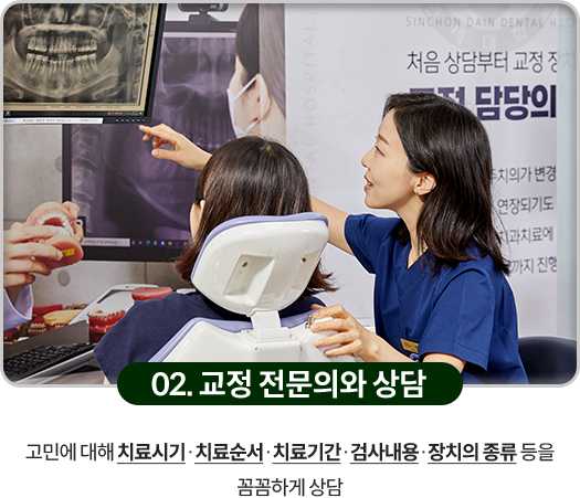 02)-교정-전문의와-상담-고민에-대해-치료시기,-치료순서,-치료기간,-검사내용,-장치의-종류-등을-꼼꼼하게-상담